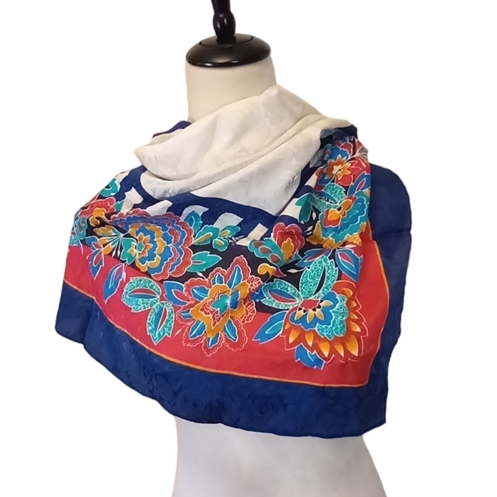 Vtg 80s Scarf Square